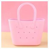 Mini Beach Bag Waterproof Washable Tip Proof Durable Open Tote Bag Tote for Beach, Pool, Boat, Sports Tote Bags Luggage (Pink)