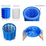 XJSXZC Silicone Ice Bucket, Ice Cube Mold Ice Trays, (2 in 1) Ice Cube Maker, Round,Portable,For Frozen Whiskey, Cocktail, Beverages(blue)