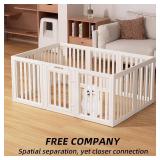 Clear Dog Play Pen,Pet Playpen with Door,Easy to Clean and Install Puppy pens for Both Indoor and Outdoor use (White, 23.6" Height, 8)