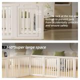 Clear Dog Play Pen,Pet Playpen with Door,Easy to Clean and Install Puppy pens for Both Indoor and Outdoor use (White, 23.6" Height, 8)