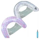 Hammock Pool Float 2 Pack - Water Hammock Loungers, Multi-Purpose Swimming Pool & Beach Accessories (Saddle, Lounge Chair, Drifter) for Adults, Supports 100kg Blue & Pink