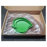 Tortoise Water Dish with Ramp, 3-Piece Tortoise Food & Water Bowls with Leaf Food Dish for Small Reptiles like Bearded Dragon, Gecko & Lizard