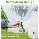 JERIA Bird Netting for Garden, 3.3ft x 2.7ft Blueberry Bush Netting Cover,Gardens Netting with Drawstring