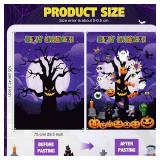 Halloween Felt Board 3.4FT 36 Pcs Happy Halloween Felt Story Board Dead Tree DIY Craft Project Scary Pumpkin Ghost Hanging Ornament Decor Storytelling for Trick or Treat Gift (36, Tree)