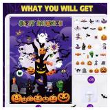 Halloween Felt Board 3.4FT 36 Pcs Happy Halloween Felt Story Board Dead Tree DIY Craft Project Scary Pumpkin Ghost Hanging Ornament Decor Storytelling for Trick or Treat Gift (36, Tree)