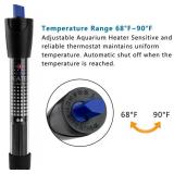 DOMICA 25W Adjustable Aquarium Heater, Submersible Water Heater for Small Fish Tank (3-8 gallons) with Free Thermometer Sticker