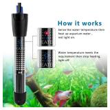 DOMICA 25W Adjustable Aquarium Heater, Submersible Water Heater for Small Fish Tank (3-8 gallons) with Free Thermometer Sticker