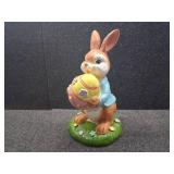 Hand-Painted Bunny Figurine - 7.8 Inch Resin Rabbit Statue Decor for Home Shelf, Kids Room, Garden, Collectible Artisan Craft Gift