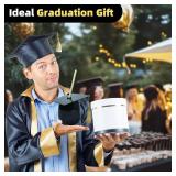 Graduation Cups with Lids and Straws, Reusable Plastic Cap Cups with Tassels, Bulk Graduation Party Favors for Class of 2025, Black Supplies for Grad Party(3 Pack)