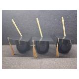 Graduation Cups with Lids and Straws, Reusable Plastic Cap Cups with Tassels, Bulk Graduation Party Favors for Class of 2025, Black Supplies for Grad Party(3 Pack)