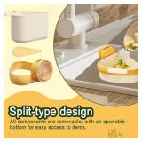 Suction Cup Sink Corner Rack, Suction Cup Sink Corner Rack Strainer, Triangle Storage Rack with Drain Hole, Corner Sink Trash Catcher for Food Waste (Orange)
