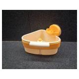 Suction Cup Sink Corner Rack, Suction Cup Sink Corner Rack Strainer, Triangle Storage Rack with Drain Hole, Corner Sink Trash Catcher for Food Waste (Orange)