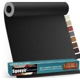 Leather Repair Patch Tape Kit, 17" x 79" Self Adhesive Leather Repair Patch for Furniture, Vinyl Leather Repair Kit for Car Seat, Chairs, Couch, Sofa, Boat Black