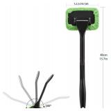 Windshield Cleaning Tool Windshield Cleaning Wand Auto Window Cleaner,5 Pieces Reusable Cloth Pads for Car Interior, Dirty Car Washing Brushes (Green)