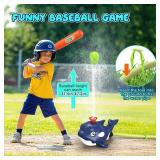 4-in-1 Whale Water Sprinkler Baseball Set for Kid,Summer Water Toy with 3 Jets, 4 Balls and Rocket Launch Game, Kids Sprinklers with 360  Rotating Sprinkler,Outdoor Water Toys for Kids Age 3+ Years