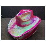 Lot Of 2 SoJourner Bags Neon Sparkly Glitter Space Cowboy Hat - Fun Metallic Holographic Party Disco Cowgirl Hat