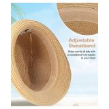 Lot Of 3 Zylioo L Oversize Straw Fedora Hats,Big and Tall Short Brim Cuban Hats,Roll Up Summer Trilby Hat,Narrow Brim Beach Hat