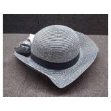 Zylioo S Womens Straw Hat,Wide Brim Sun Protection Beach Hats,UPF 50+ Floppy Summer Hat for Small Heads (Grey)