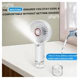 Mini Handheld Fan With Water Mist, Outdoor Portable Misting Fan Rechargeable, Water Spray, Hand Held, 2000mAh Battery Powered, Powerful & Ultra Quiet, for Travel, Sleeping, and Desk, White