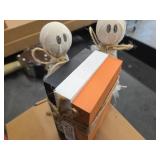 Halloween Decorations Indoor, 1 Set of Happy Spooky Season Wood Faux Books Stack,2 Primitive Halloween Ghosts on Wood Stand & 1 Black Cat Centerpiece for Tiered Tray Table Shelf Decor