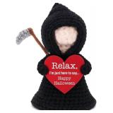 Halloween Boo Basket Stuffers for Her Him, Handmade Crochet Reaper Gnome Gifts for Women Men Friends Neighbors Coworkers, Halloween Reaper Decor Indoor for Party Table Decorations