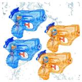 Mini Water Gun for Kids Toddler: 4 Pack Water Guns Soaker Squirts Blasters with Trigger for Boys Girls Pool Water Toys Summer Outdoor Beach Fighting Toys