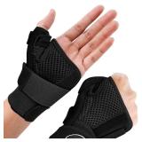 Doctor Developed Wrist Brace - Wrist wrap for Carpal Tunnel Arthritis,Tendonitis, Hand Support - Ideal for Fitness, Weightlifting - Handbook included (Black - Single, Thumb Brace)