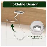 Modern Banana Hanger Hook Under Cabinet: Adhesive Banana Holder, Foldable with Magnets When Not in Use, Under Counter Banana Hook, Stainless, Hold 13 LB, Silver, 2 Pack