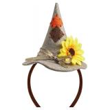 Lot of 2, Spooktacular Creations Scarecrow Hat Headband for Adults Kids, Brown Headwears Costume Accessories for Halloween Dress up Cosplay Party, One Size Sunflower Headpiece