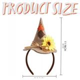 Lot of 2, Spooktacular Creations Scarecrow Hat Headband for Adults Kids, Brown Headwears Costume Accessories for Halloween Dress up Cosplay Party, One Size Sunflower Headpiece