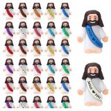 50PCS Little Jesus Figures, Mini Jesus Figurines in Bulk, Multicolor Tiny Jesus Figures, Miniature Figurines to Hide and Seek Religious Gifts for Easter Egg Stuffers