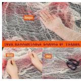 Creepy Cloth,Black Spider Web,6PCS Halloween Creepy Cloth 72in x 30in,Black Halloween Gauze Spider Web Decoration Outdoor Indoor (Black&White&Bloody)