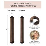 Velvet Overnight Curls Heatless Hair Curler No Heat Satin Heatless Curling Rods Foam Sponge Hair Rollers for Short Long Hair to Sleep in Care Styling Tools - Brown