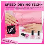 modelones Pink Nail Polish 6 Colors Hot Pink Tones Neon Shades Magenta Light Soft to Dark 2025 Spring Summer Nail Art Design for Women Girl Nail Lovers Valentine