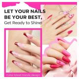 modelones Pink Nail Polish 6 Colors Hot Pink Tones Neon Shades Magenta Light Soft to Dark 2025 Spring Summer Nail Art Design for Women Girl Nail Lovers Valentine