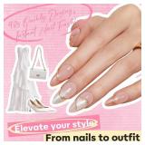 modelones Pink Nail Polish Set, 6 Colors White Gold Foil Glitter Silvery Pearl Shimmer Quick Dry Mini Starter, Long Lasting Art DIY Manicure Kit at Home for Women Girls Wedding Gifts