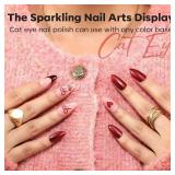 modelones Pink Nail Polish Set, Red Cat Eye 6 Colors Quick Dry Mini Finger Long Lasting Fast Drying DIY Manicure Kit Nail Art Home Salon Valentine