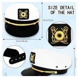 Yacht Captain Hat Sailor Hat and Scarf Set Sailor Hat Boat Cap Navvy Rock Costume for Women Men Captains Dressing up Party