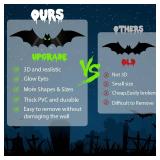 Lot of 3, 140 Pcs 3D Bats Halloween Decorations with Glow Eyes, Spooky and Scary PVC Bats Indoor and Outdoor Halloween Decor for Walls Windows Garage Bathroom Kitchen Bedroom and Parties, Gothic Decor
