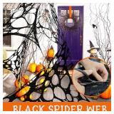 Halloween Creepy Cloth 197"X85"Spooky Fabric Cloth Black Cheesecloth Indoor Outdoor Decorations Hanging Scary Gauze for Haunted House Party Supplies Yard Patio Wall Doorways Windows Tree Home Outside