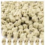 150 Mini Plastic Skull Heads - Halloween Miniature Figurines Skulls Heads Ornaments for DIY Crafts, Home Prank Props, Party Favors