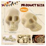 150 Mini Plastic Skull Heads - Halloween Miniature Figurines Skulls Heads Ornaments for DIY Crafts, Home Prank Props, Party Favors