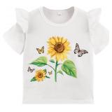 Akyzic Little Girl Skirt Outfit Two Piece Spring Summer Outfit Butterfly Dress Cat Print Skirt Toddler Girl Outfit Set 18-24 months