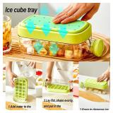 Ice Cube Bottle, Press to Easy to Release Silicone Ice Trays, Ice Cube Molds Applies to Summer Drinks, Whiskey, Cocktail, Tea, Coffee, Ice Trays for Freezer (18Grids Green)