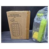 Ice Cube Bottle, Press to Easy to Release Silicone Ice Trays, Ice Cube Molds Applies to Summer Drinks, Whiskey, Cocktail, Tea, Coffee, Ice Trays for Freezer (18Grids Green)