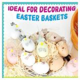 TonJin 12pcs Easter Tree Ornaments, Multicolored Hanging Artificial Easter Egg Ornaments for Tree, Basket, DIY Crafts & Easter Party Favors, Easter Chicken Decorations