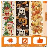 3 Pcs Halloween Table Runner Thanksgiving Table Runner 13x72 Inch Halloween Ghost Decor Fall Pumpkin Christmas Gingerbread Decor Holiday Decoration Seasonal Farmhouse Kitchen Decoration
