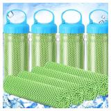 Hosuly 4 Pack Cooling Towel 40" x 12" Cooling Towels for Neck and Face Iced Cooling Neck Wrap Breathable Chilly Portable Cooling Towel for Hot Weather (Bright Green)