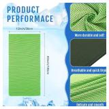 Hosuly 4 Pack Cooling Towel 40" x 12" Cooling Towels for Neck and Face Iced Cooling Neck Wrap Breathable Chilly Portable Cooling Towel for Hot Weather (Bright Green)