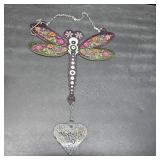 VEWOGARDEN Dragonfly Suncatcher Stained Glass Window Hanging Ornament Sun Catchers Indoor Window for Bird Lover Mom